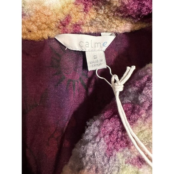 Johnny Was Calme Printed Fleece Jacket- Floral Sherpa Jacket NWT Purple - Picture 5 of 15